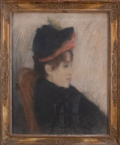 null Louis RHEINER (1863-1924)
[Jeune femme méditant], Étude, Paris 1887
Pastel sur...