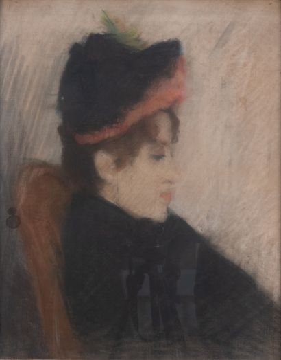 null Louis RHEINER (1863-1924)
[Jeune femme méditant], Étude, Paris 1887
Pastel sur...
