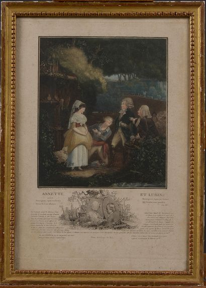 null Philibert-Louis DEBUCOURT (1755-1832)
Annette et Lubin. 178
Aquatinte en couleurs
Fenaille...