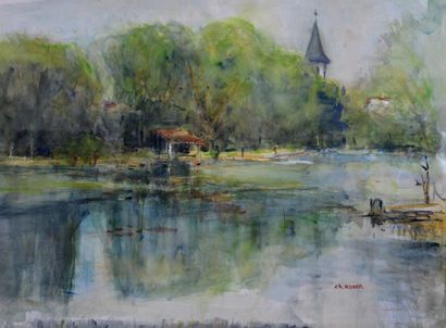 null Christian ROYER (1938-2019)
Paysage à La-Tour-de-Salvagny (Rhône)
Aquarelle,...