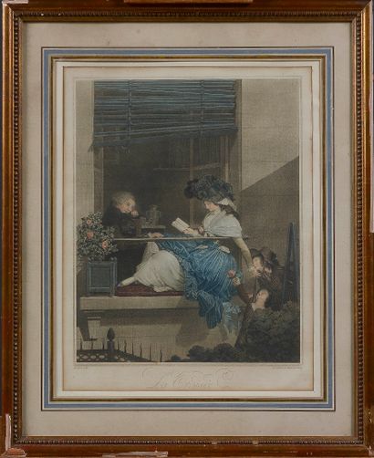 null Philibert-Louis DEBUCOURT (1755-1832)
La croisée
Aquatinte. Epreuve de la planche...