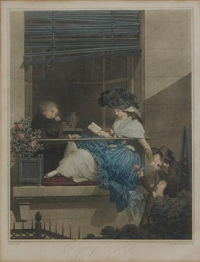 null Philibert-Louis DEBUCOURT (1755-1832)
La croisée
Aquatinte. Epreuve de la planche...