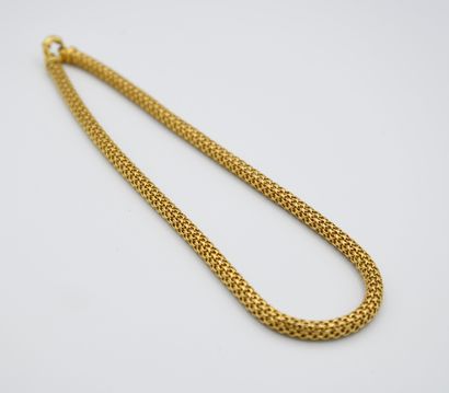 Modern tubular necklace in 18k yellow gold...