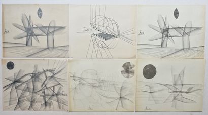 null Jean-Marie CHOURGNOZ (1929-2019), artist
Cities and Suns, 1958
Reunion of six...
