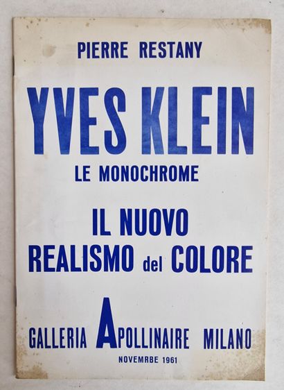 null [Yves KLEIN]
Catalog of the exhibition devoted to Yves KLEIN (1928-1962) by...