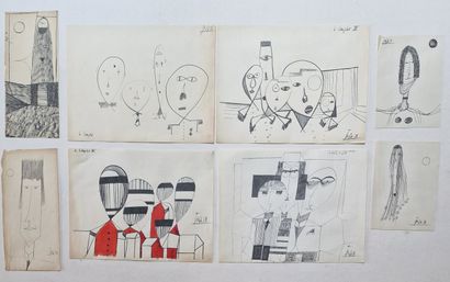 null Jean-Marie CHOURGNOZ (1929-2019), artist
Character studies, faces and caricatures,...