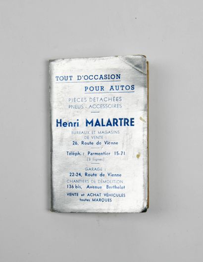 null Henri Malartre agenda, 1939 [Automobilia]
Very rare advertising diary with printed...