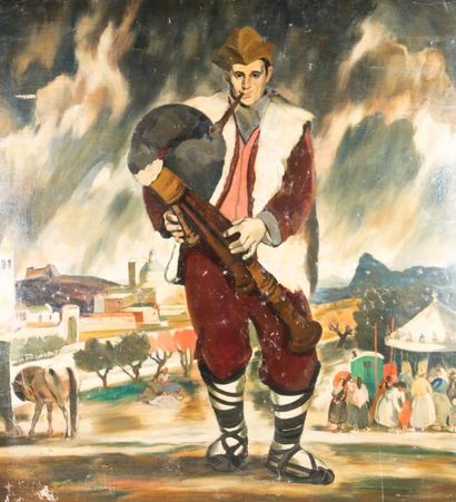 Jean LUCAS (1874-1941) Cirque en Calabre. Huile sur toile signée en bas à gauche...