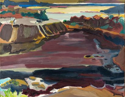 Georges MANILLIER (1906-1981) Bord de mer. Huile sur toile, signée en bas à gauche....