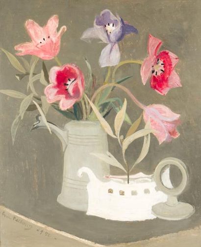 Pierre PELLOUX (1903-1975) Bouquet de fleurs. Huile sur toile signée en bas à gauche...
