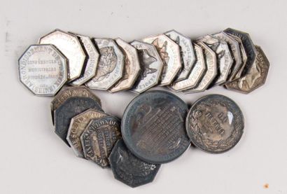 null Lot de 23 pièces en argent Napoléon III. poids 290 gr