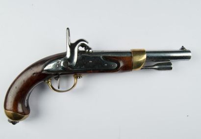null Pistolet d'arçon modèle 1822 Tbis. Canon rond à méplats au tonnerre, platine...