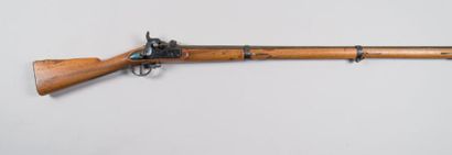 null Fusil Suisse à tabatière, transformé vers 1867. Canon rond, tabatière signée...