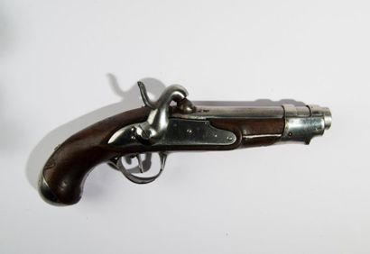 null Pistolet de gendarmerie modèle An IX transformé à percussion. Canon daté «1817»,...