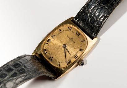 BAUME ET MERCIER Bracelet-montre d'homme en or jaune, mouvement mécanique. Poids...