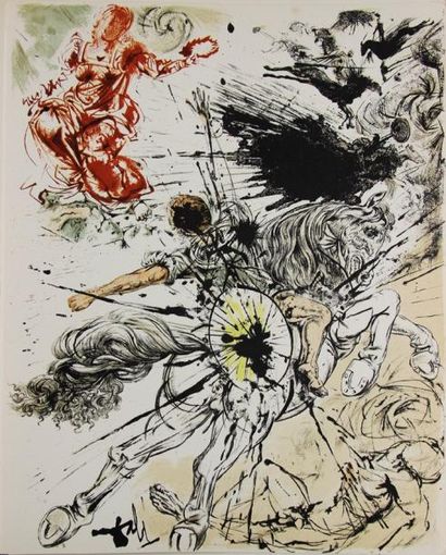 CERVANTES Don Quichotte de La Manche. Lithographies originales de Salvador Dali....