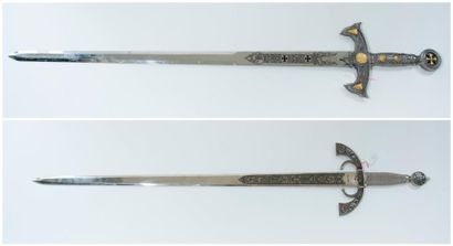 null Deux épées de templier de style fabrication espagnole