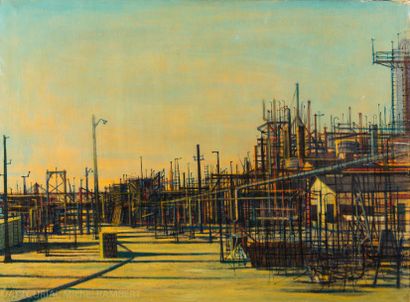 Jean CARZOU (1907-2000) Architecture industrielle.
Huile sur toile, signée en bas...