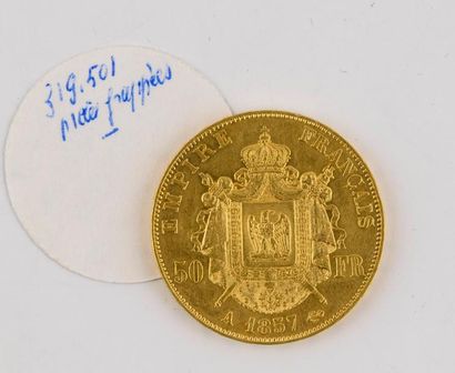 null Pièce de 50 FR or Napoléon III A 1857