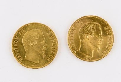 Deux pièces de 100 FR or Napoléon III de...