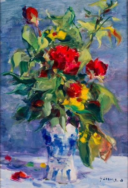 Gaston SEBIRE (1920-2001) Bouquet.
Huile sur toile signée en bas à droite. 53,5x36,5...