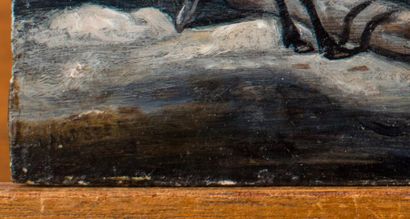 Edwin Henry LANDSEER (1802-1873) - Dans le goût de Brame du cerf, paysage hivernal.
Huile...