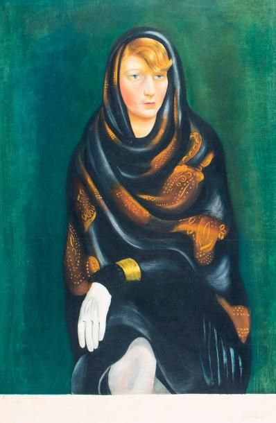 Moïse KISLING (1891-1953) Femme au châle.
Lithographie couleur signée, épreuve de...
