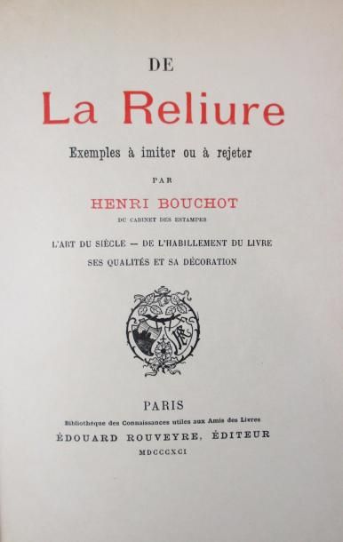 BOUCHOT (Denis) 
Réunion de cinq ouvrages sur l'histoire du livre et la bibliophilie.
Paris,...