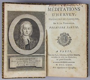 HERVEY (James) 
Méditations, traduites de l'anglais par Le Tourneur. Paris, Le Jay,...