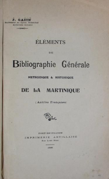 GAZIN (Jacques) 
Éléments de bibliographie générale, méthodique & historique de la...