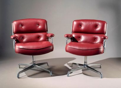 null Charles & Ray EAMES- Mobilier International. Paire de fauteuils Lobby Chair...