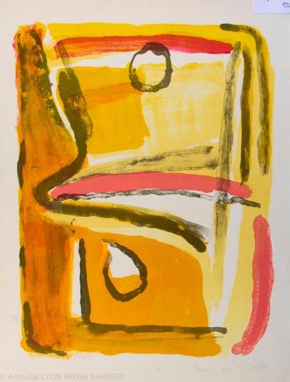 null Bram VAN VELDE (1895-1981). Parcours jaune. Lithographie couleur signée et numérotée...