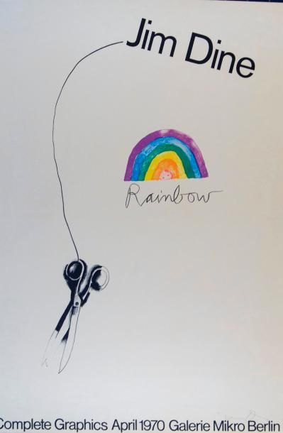 null Jim DINE (1935). Scissors and rainbow. Affiche lithographique Exposition Galerie...