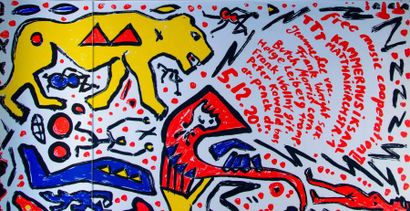 null A.R. PENCK (1939). Free music cooperation II, 5,12,20... Sérigraphie couleur...