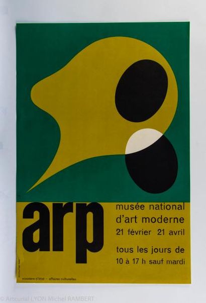 null Hans ARP (1886-1966). Affiche du Musée national d'art moderne. Bedos Imprimeur...