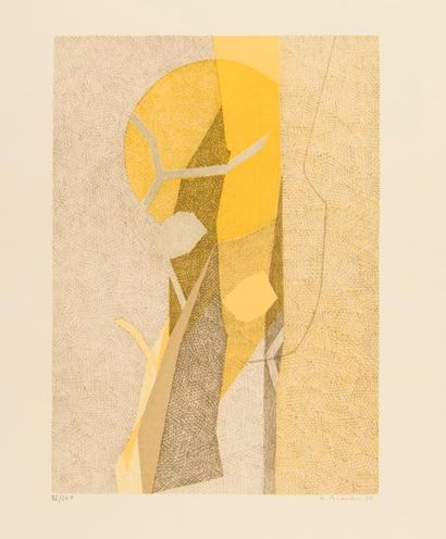 André BEAUDIN (1895-1979). Composition, 1973. Lithographie couleur signée, datée...