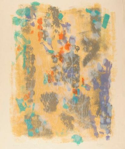 Camille BRYEN (1907-1977). Bois de feu. Lithographie couleur sur Japon, signée, E.A...