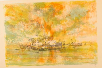 Michel CIRY (1919). Hommage à Turner. Lithographie couleur, signée et numérotée 13/220....