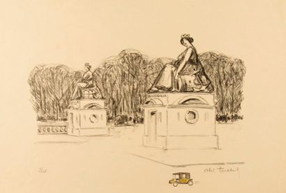 Abel TRUCHET (1857-1918). Lille-Bordeaux. Eau-forte, numérotée 3/25. 56,5x38 cm....