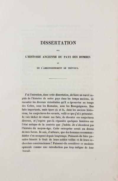 JOLIBOIS (Abbé) Dissertation sur l'Atlantide suivie d'un essai sur l'histoire de...
