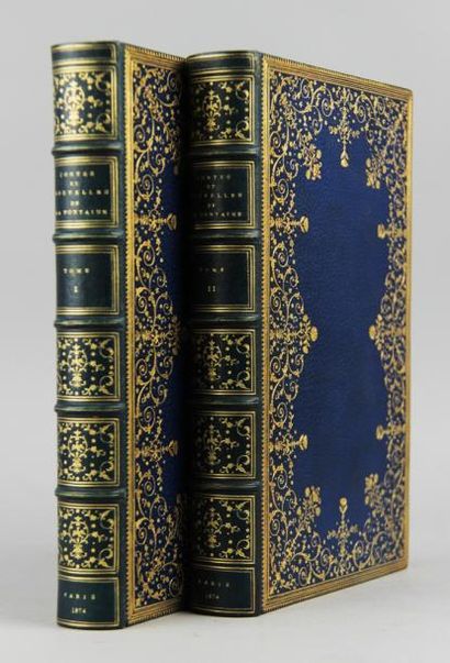 LA FONTAINE Contes et nouvelles en vers. Paris, Barraud, 1874. 2 volumes in-8, maroquin...