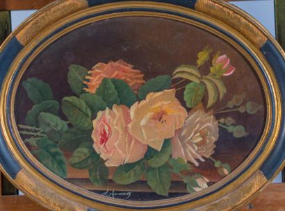 Francesco Alessandro ANCIANI (né en 1939) Bouquet de roses.
Huile sur panneau signée...