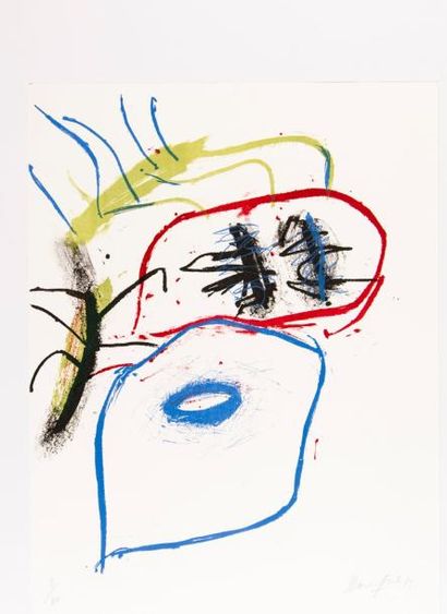 Jürgen MESSENSEE (1936) Composition, 1982. Lithographie couleur, signée, datée et...