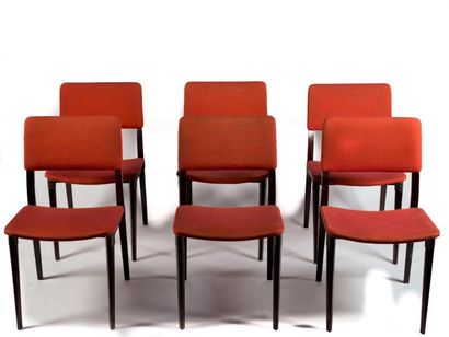 Eugenio GERLI (1923) pour Tecno Milan Suite de six chaises modèle "S 82", structure...