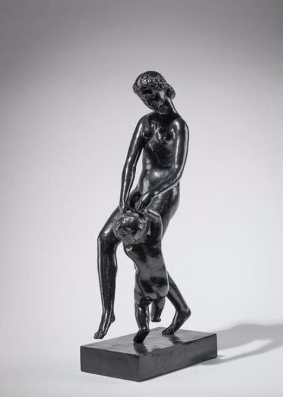 Joseph Antoine BERNARD (1866-1931) Mère dansant avec son enfant, belle épreuve en...