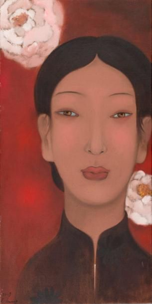 LI Shuang (née en 1957) "Belle journée de printemps II". Huile sur toile, signée...