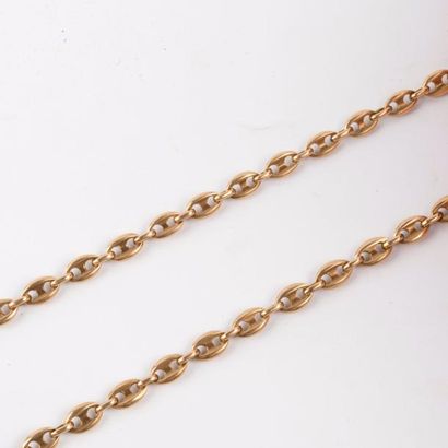 null Collier en or jaune 750 millièmes (18k) à maillons grains de café. Poids: 44,2...