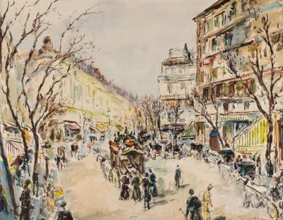 Arturo SOUTO (1902-1964) Paris, Les Grands Boulevards.
Aquarelle, signée en bas à...