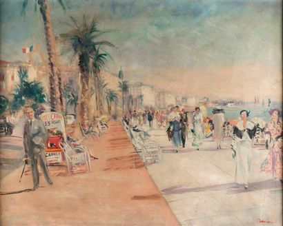 Lucien ADRION (1889-1953) La promenade des Anglais, Nice.
Huile sur toile, signée...