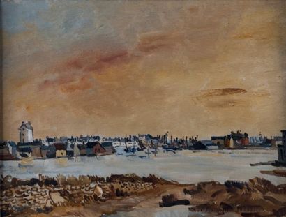 Edmond CERIA (1884-1955) "Le port de Guilvinec" (Finistère).
Huile sur toile, signée...